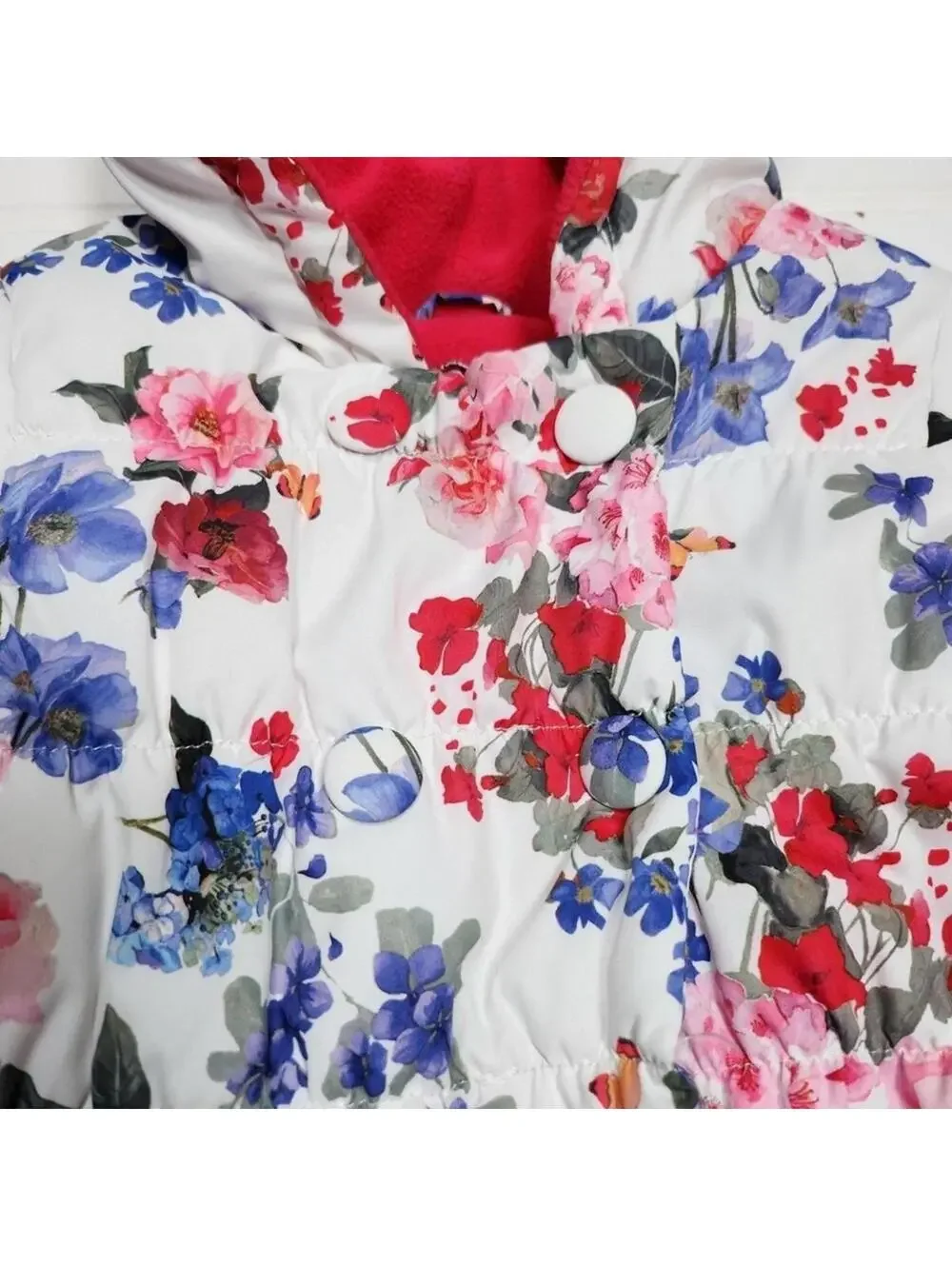 Floral Baby Snowsuit with Hood and Mittens 6-9 Months